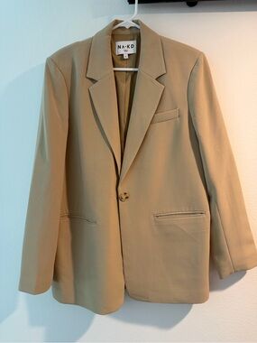 Women’s NA-KD Tan Single-Breasted Blazer